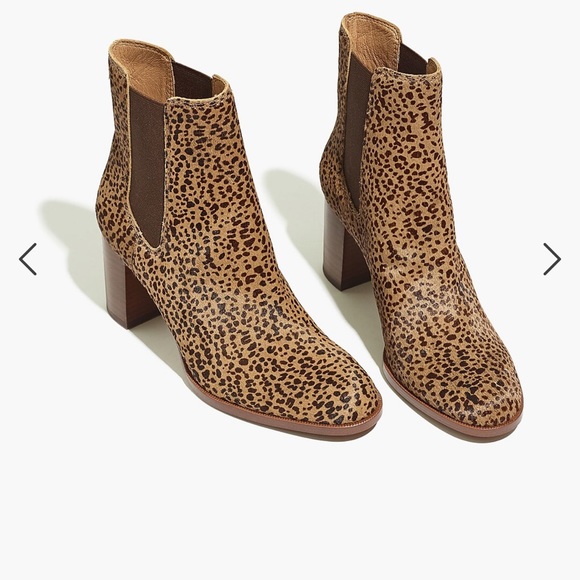 Madewell Laura Leopard Print Heeled Chelsea Boot in Spotted Calf Hair NB129 - Picture 2 of 7